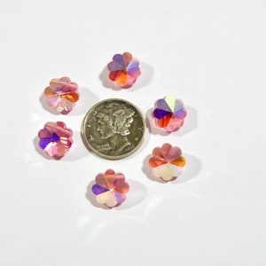 Rose AB 10mm Vintage Swarovski 5110 Margarita Stones - 6 Pieces