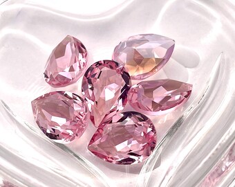 Piedra en forma de lágrima Swarovski 4320 Light Rose Ignite UNF de 18 x 13 mm