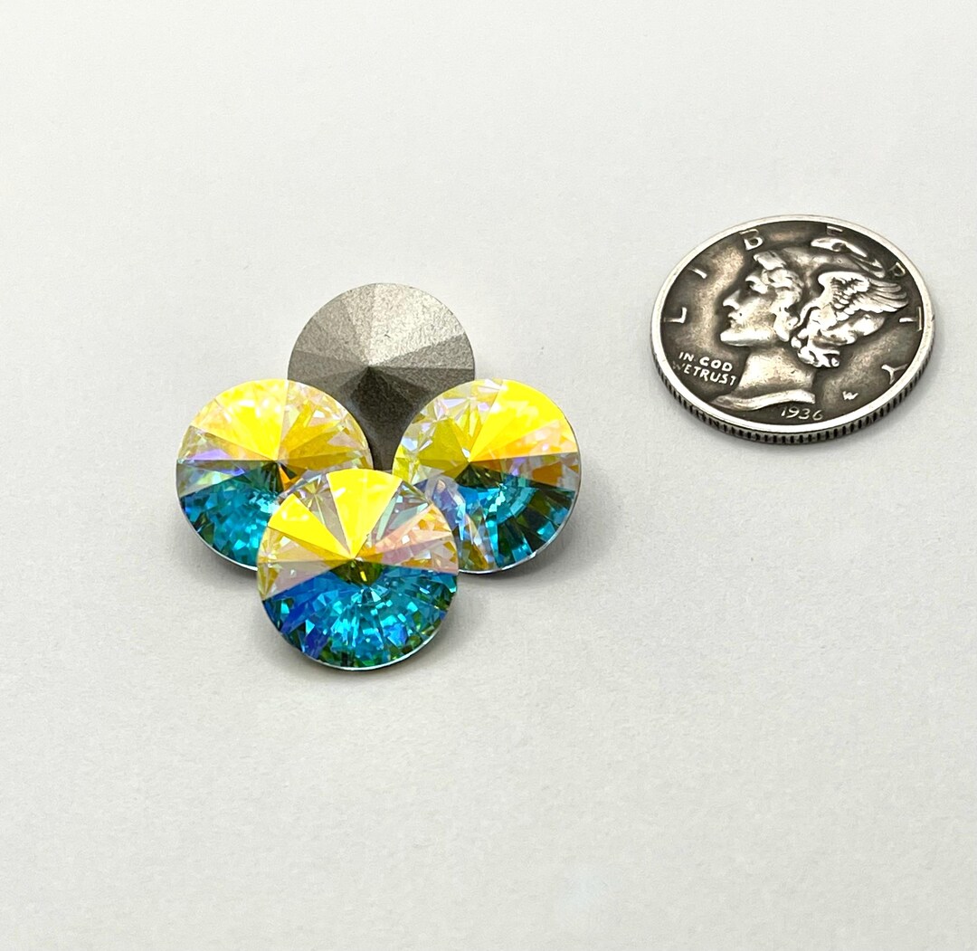 Crystal AB F 12mm and 14mm Swarovski 1122 Rivoli Stones - Etsy