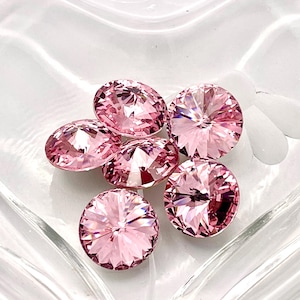 Light Rose F 12mm and 14mm Preciosa 1122 Rivoli Stone