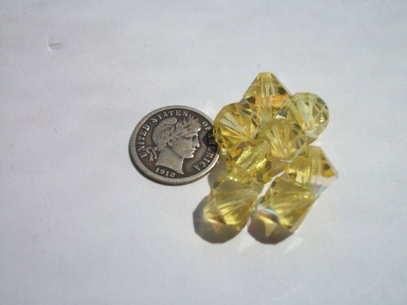 Czech Vintage Jonquil AB 8mm Glass Bicone Beads