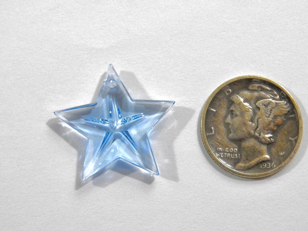 Aquamarine 20mm Vintage Swarovski Art 6716 Top Drilled Star