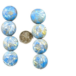 Opaque Satin Matte Blue AB Earth Lens Laser Tattoo Beads  20mm