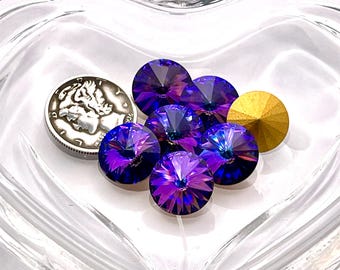 Heliotrope GF (14mm) Vintage Swarovski 1122 Rivoli Stones - Etsy