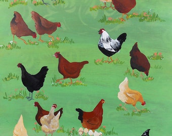 Chicken Print, Hen Print