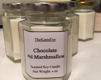 Chocolate and Marshmallow Scented Soy Candle