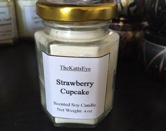 Vela de soja con aroma a cupcake de fresa