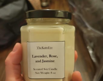 Vela de soja con aroma a lavanda, rosa y jazmín