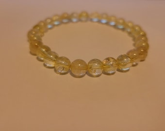 Pulsera de cuentas redondas de citrino