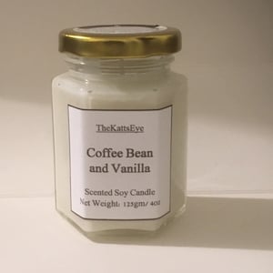 Coffee Bean and Vanilla Scented Soy Candle