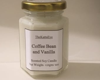 Vela de soja con aroma a granos de café y vainilla