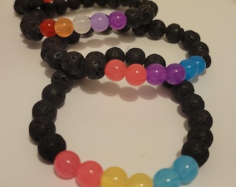 Pulsera difusora de cuentas de lava Pride