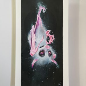 Alice Bat. 11x7 Vampire bat print by Dustin Bailard.