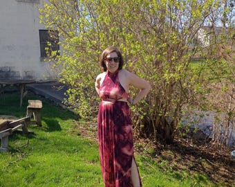 Reverse Tie Dye Jumpsuit with Print
