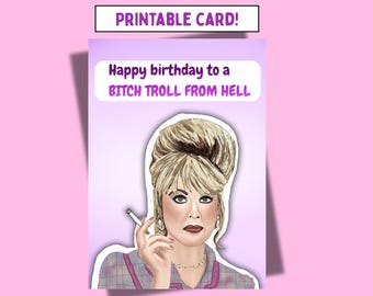 Carte d'anniversaire – Patsy Stone, comédie drôle (téléchargement numérique)