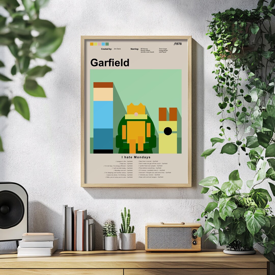 Garfield Series Poster | Funny Wall Decor | Gift for Nostalgic Fans ...