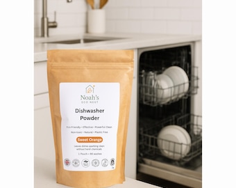 Umweltfreundliches, ungiftiges, natürliches Geschirrspülpulver, süßer Orangenduft, pflanzlich und handgefertigt 1 kg