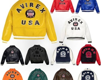 メンズ アビレックス ボンバージャケット | ハンドメイド牛革アビレックスジャケット | パーソナライズされた象徴的なデザイン | 男性へのギフト