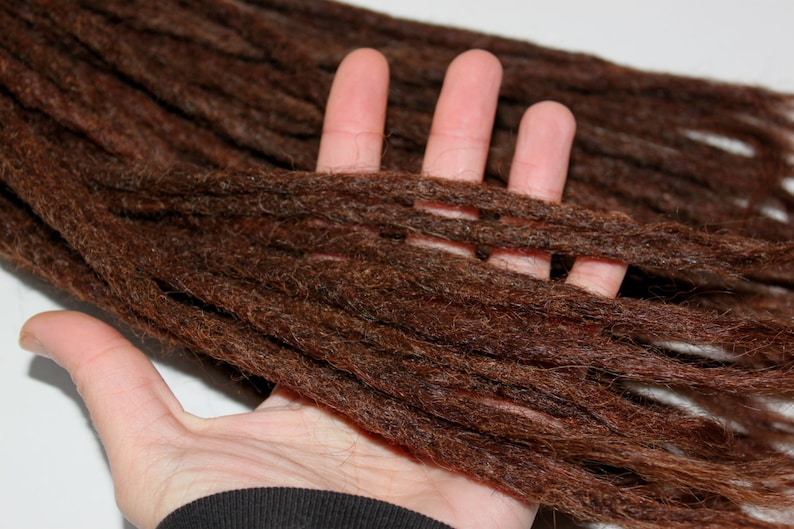 50 High Quality Mid Brown Human Hair Dreadlock Extensions 12 Etsy