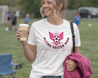 Fotbollsmamma-tröja – Söt matchdagströja – Sportmamma-outfit – Present till fotbollsmammor – Avslappnad sidlinjetröja