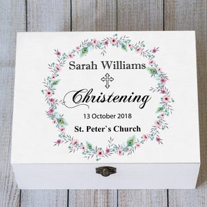 Personalized Christening Keepsake Memory Box, Baptism gift, Christening baby girl gift, Toddler Keepsake Box, Blessing Ceremony, Baptism box