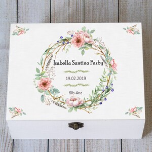 Personalized Baby Keepsake Box: Custom Wooden Memory Chest
