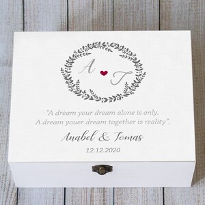 Personalisierte Hochzeit Andenken Memory Box, Weiß Hochzeit Card Box, Große Hochzeit Erinnerungsbox, Hochzeitskartenhalter, Hochzeitsgeschenk für paar
