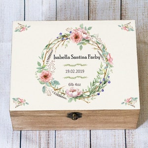 Personalised Baby Keepsake Box – Custom Wooden Memory Chest, Newborn Gift, Toddler Box, Baby Shower or Birthday Gift for Boy or Girl