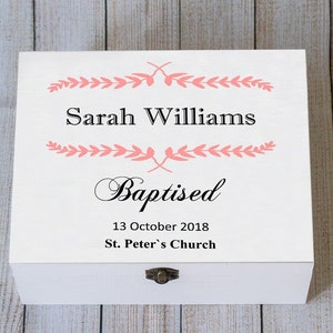Baptism Keepsake Box for Girl – Personalized Baby Memory Box, Custom Christening Gift, Toddler Baptism Gift, Blessing Ceremony Box