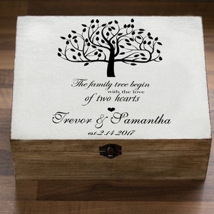 Personalized Wooden Keepsake Box, Wedding Memory box, Tree of Life Wedding Box, Card Holder, Custom Wedding gift, Gift For Couple, large box