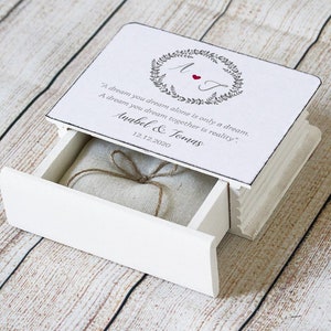 Personalized wedding ring box, Ring Bearer Box, White ring box, Book box, Engagement box, Ring Bearer Pillow, Ring Holder, Romantic Wedding