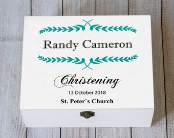 Personalized Baptism Gift, Christening keepsake Memory box, Wooden Chest, New Christening baby Gift, Toddler Keepsake Box Blessing Ceremony