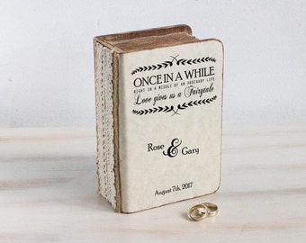 Rustic Book Ring Bearer Box: Personalized Wedding Ring Holder