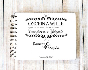 Customized Wedding Guestbook, Rustic Guest Book, Wood Wedding Guestbook, Advice Book, Romantic Wedding Guestbook, Vow Book, Anniversary Gift