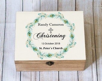 Personalized Christening Keepsake Memory Box, Baptism Gift for baby, New Christening baby boy Gift, Toddler Keepsake Box, Blessing Ceremony