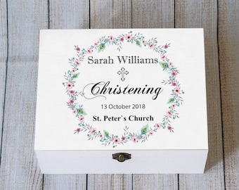 Personalized Christening Keepsake Memory Box, Baptism gift, Christening baby girl gift, Toddler Keepsake Box, Blessing Ceremony, Baptism box