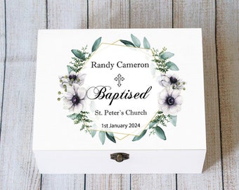 Christening Keepsake box, Personalized Baptism Memory Box, Custom Baptism Gift, Keepsake Box, Baptism Christening gift, Blessing Ceremony