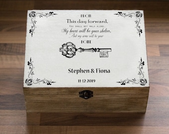 Caja de madera personalizada para tarjetas de boda: Caja de recuerdos personalizada