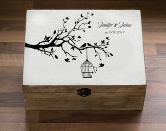 Personalized Wedding Keepsake Memory box, Love Bird Wedding Card Box, Love tree Personalized wedding Box, Wedding Card Holder, Wedding gift
