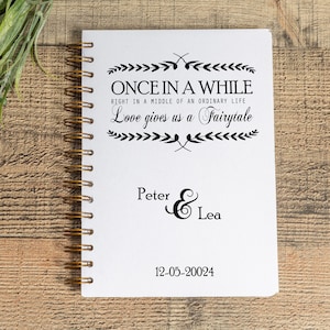 Personalized Wedding Guest Book – Custom Quote Memory Book, Romantic Vow or Advice Journal, Unique Wedding Keepsake, Anniversary Gift