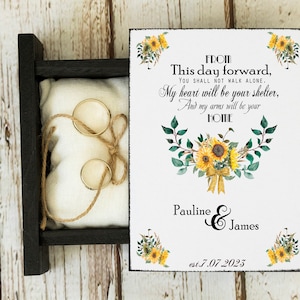Sunflowers Wedding Box, Rustic Ring Bearer Box, Personalized Wedding Ring Box, Sunflowers Keepsake, Custom ring box, Proposal/Еngagement box