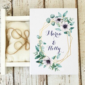 White Ring Bearer Box, Eucalyptus Wedding Box, Wedding Ring Box, Purple floral ring box, Personalized Ring Box, Ring Pillow, Wooden Book box