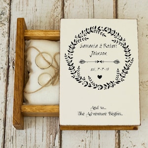 Ring bearer box, Personalized wedding ring box, Custom ring box, Romantic Wedding Box, Engagement box Ring Bearer Pillow Wedding Ring Holder