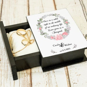 White Ring Box, Wedding Ring Box, Personalized Ring Bearer Box, Еngagement box, Proposal Box, Ring Holder, Custom Ring Box, Floral Ring Box