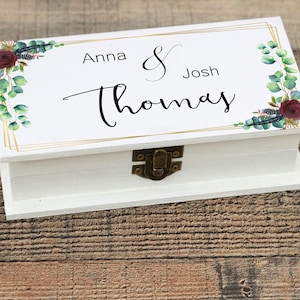 Floral Wedding ring box, Ring bearer box, Personal Ring Box, Boho Wedding box, Rustic ring box, Custom Еngagement box, Book box, Memory box