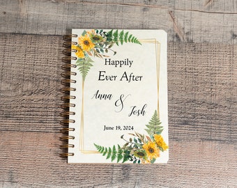 Wedding Guest Books Custom Guest Book Advice Book Rustic Wedding Guestbook Sunflowers Wedding Guestbook Vow Book Anniversary Gift for Couple