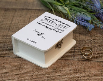 Book ring box, Personalized wedding box, Ring Bearer Box, Wooden book box, Ring bearer pillow, Engagement box, Ring holder, Small ring box