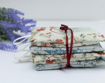 Set of 4 Lavender Sachets, Handmade Lavender bags, Sleep Pillows/ Sachets, Scented Sachets, Scent Bag, Hanging French Lavender bags