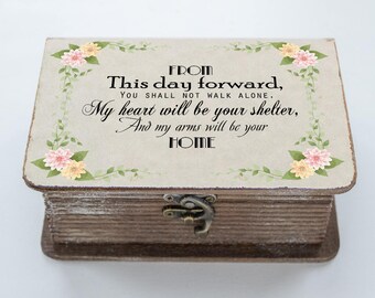 Personalized ring box, Floral Wedding Ring Box, Rustic ring bearer box, Wedding box, Custom book box, Еngagement ring box, Anniversary box