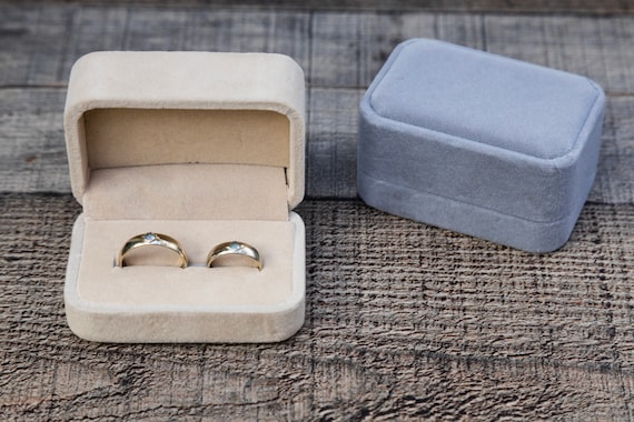 Velvet Wedding Box, Double Ring Box, Wedding Ring Box, Velvet Ring